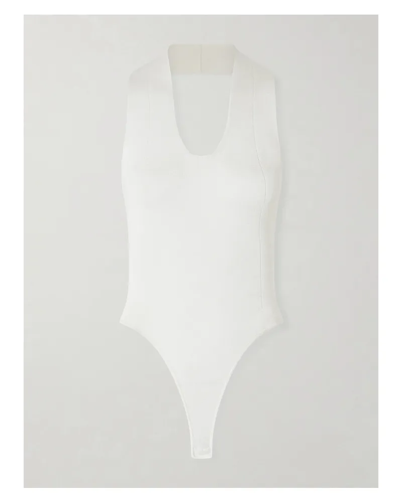 KHAITE Toto Stretch-knit Halterneck Bodysuit - White White