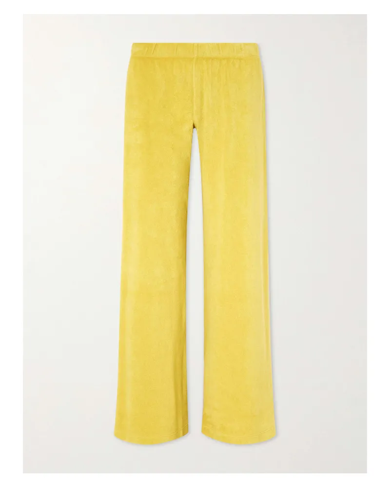 Suzie Kondi Wide-leg Cotton-blend Sweatpants - Yellow Yellow