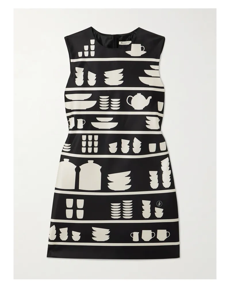 J.W.Anderson Minikleid Aus Bedrucktem Satin - Schwarz Schwarz