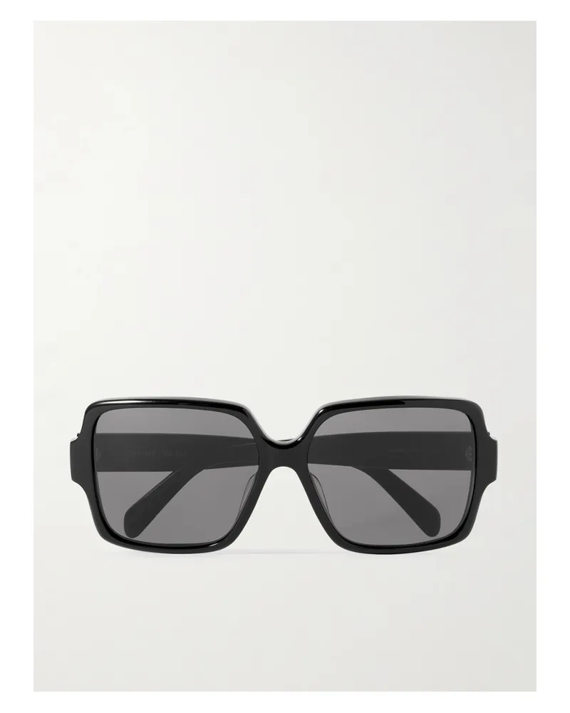 Celine Triomphe Oversized Square-frame Acetate Sunglasses - Black Black