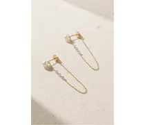 MIZUKI Ohrringe aus 14 Karat  mit Perlen Und Diamanten Gold