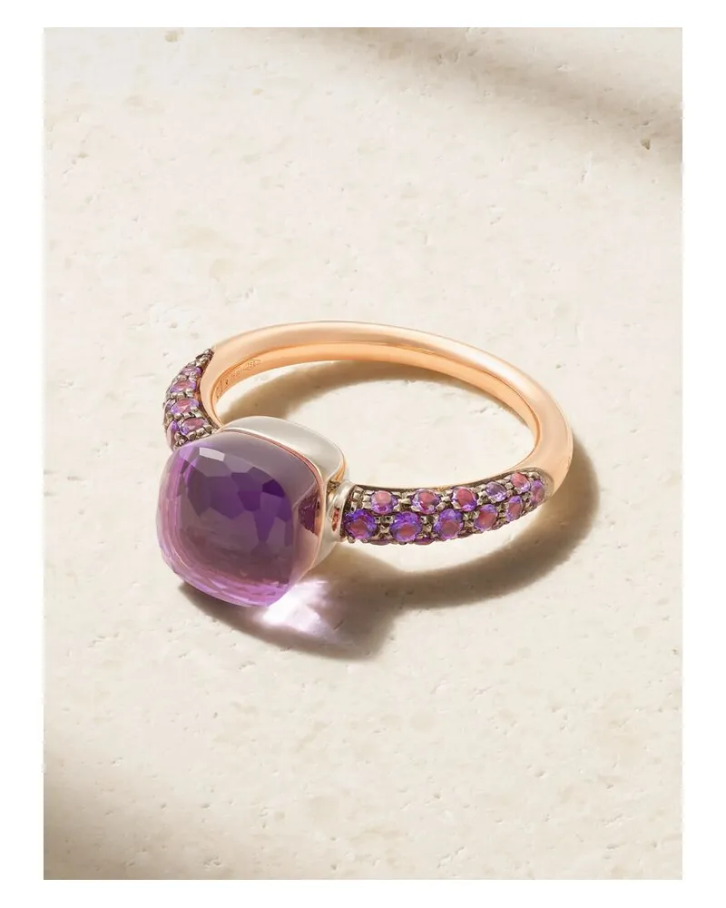 Pomellato Nudo Classic Ring Aus 18 Karat Rosé- Und Weißgold Mit Rhodiumauflage Und Mehreren Steinen Gold