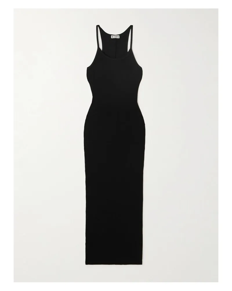ÉTERNE Tank Maxikleid Aus Geripptem Stretch-jersey - Schwarz Schwarz