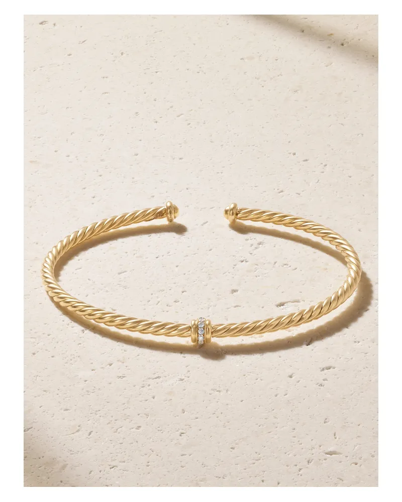 David Yurman Cablespira® 18-karat Gold Diamond Bracelet Gold