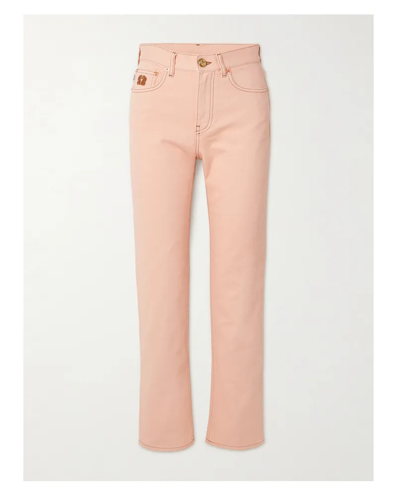 Blazé Milano Clapotis Paso Verkürzte, Hoch Sitzende Jeans Mit Geradem Bein - Pink Pink