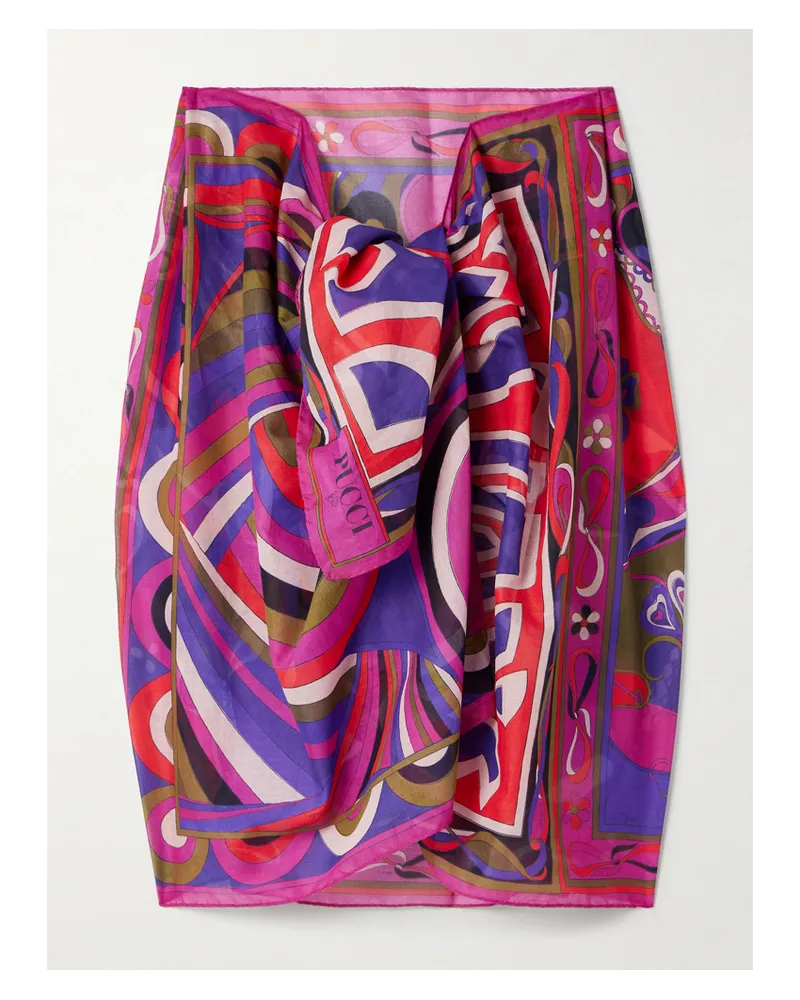 Emilio Pucci Pareo Aus Bedrucktem Baumwoll-voile - Pink Pink