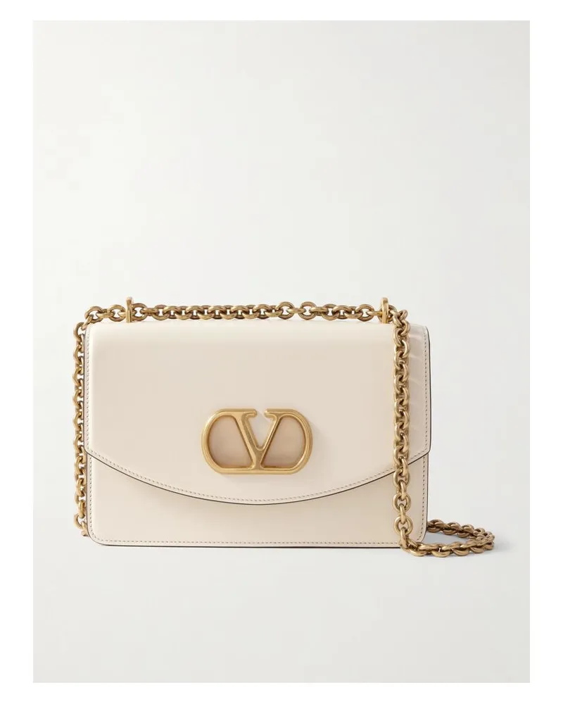 Valentino Garavani Vain Schultertasche Aus Leder - Wollweiß Wollweiß