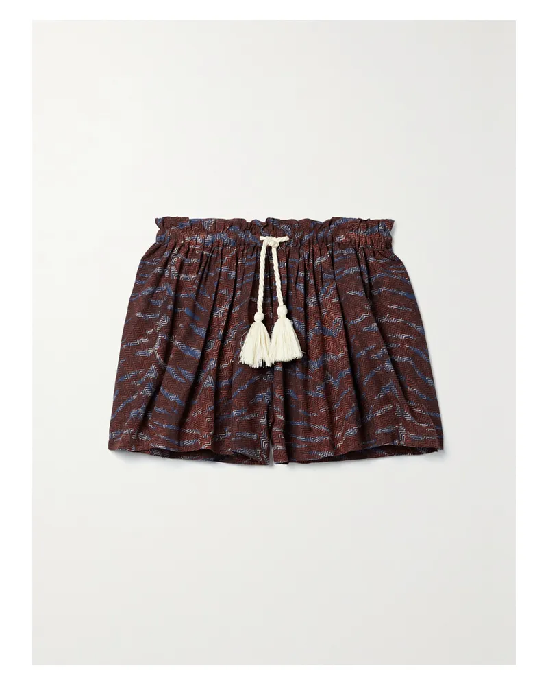 Ulla Johnson Bijou Bedruckte Shorts Aus Voile Aus Einer Baumwollmischung - Braun Braun