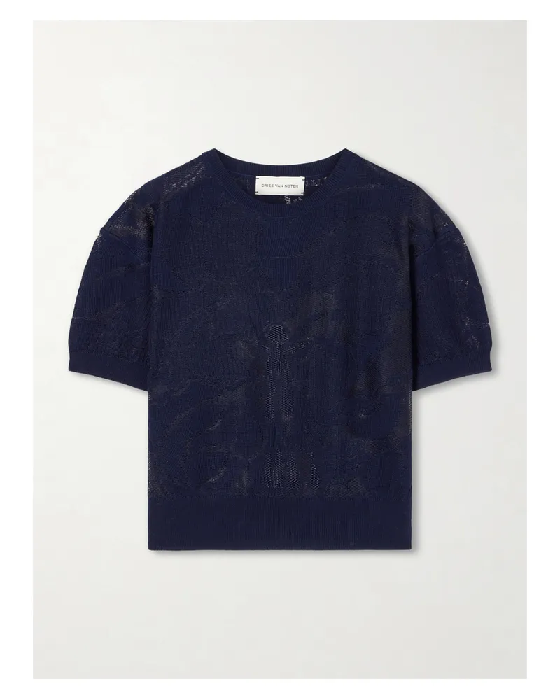 Dries van Noten Cotton-blend Sweater - Blue Blue