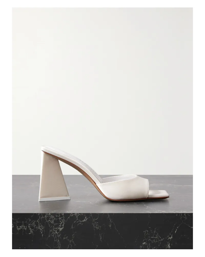 ATTICO Devon Mules Aus Satin - Weiß Weiß