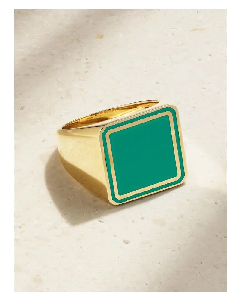Lauren Rubinski Ring Aus 14 Karat Gold Mit Emaille - Grün Grün