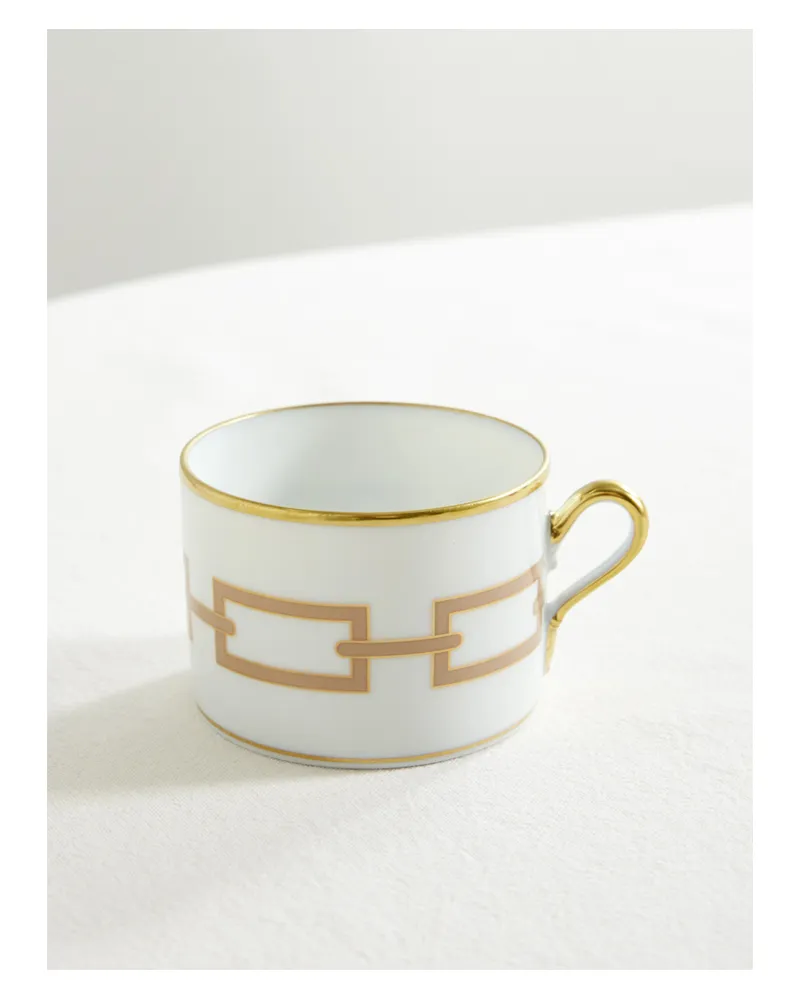 Ginori 1735 Teetasse Aus Porzellan Mit Vergoldeten Details - Weiß Weiß
