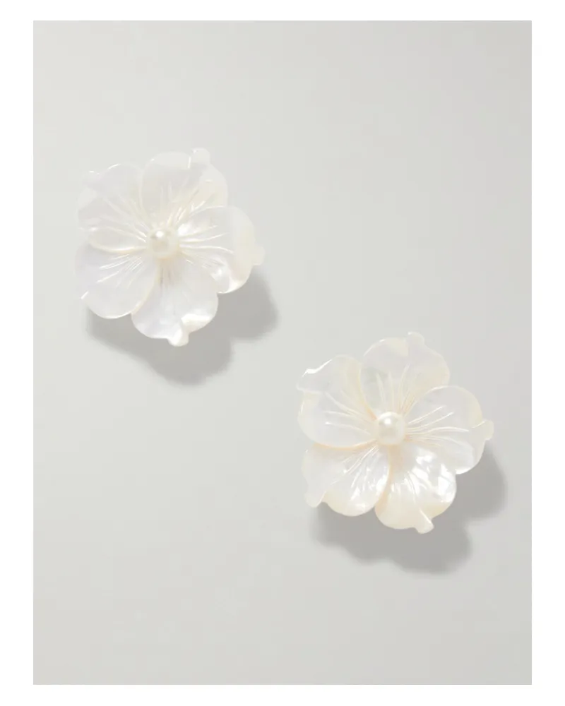 Jennifer Behr Zia Silver-tone Mother-of-pearl Earrings - White White