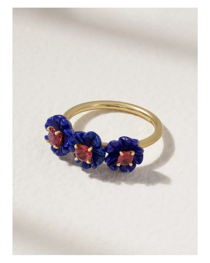 Irene Neuwirth Botanical Ring Aus 18 karat Gold Mit Lapislazuli Und Turmalinen - Blau Blau