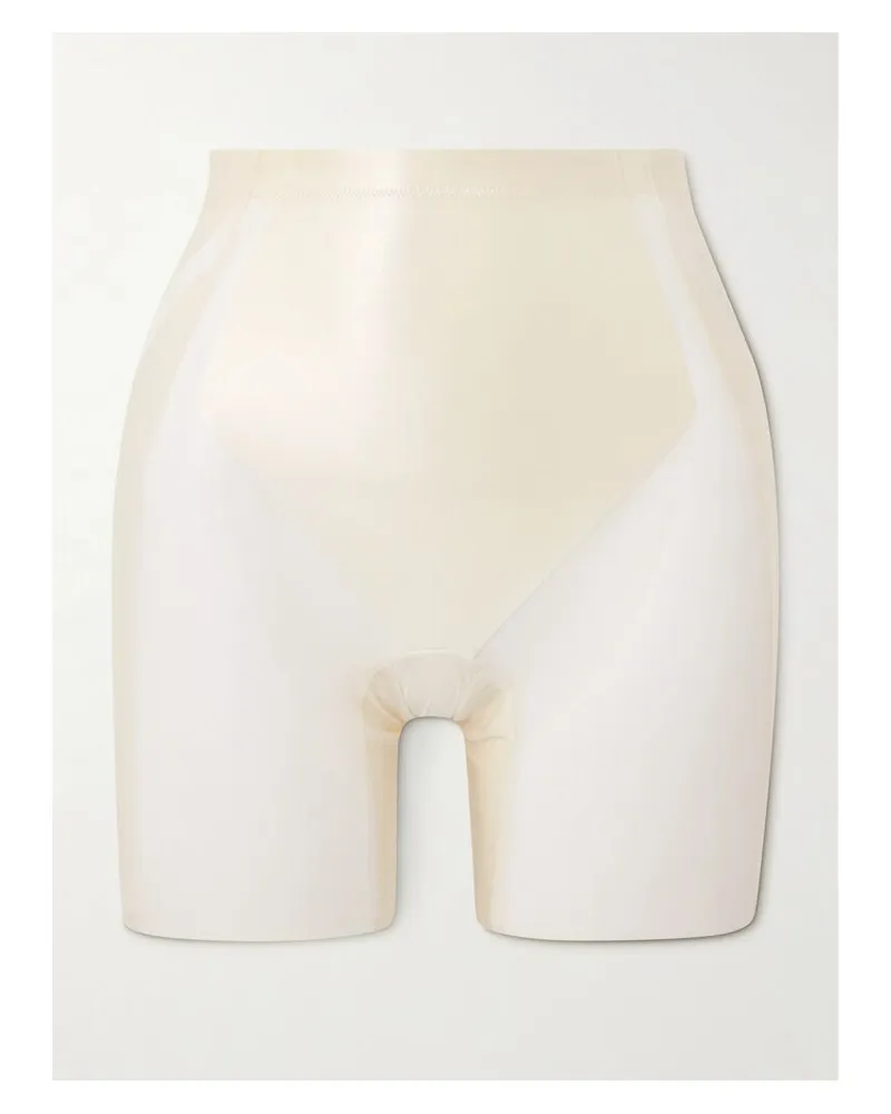 Spanx Shaping Shorts Aus Mesh Und Stretch-satin - Weiß Weiß