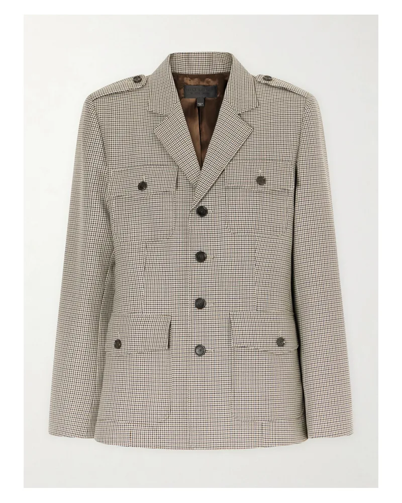 Nili Lotan Hazel Houndstooth Wool Jacket - Brown Brown