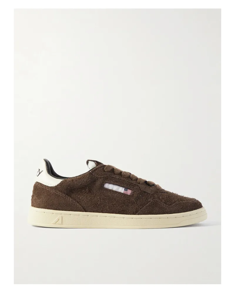 AUTRY Flat Low Sneakers Aus Veloursleder Mit Lederbesätzen - Braun Braun