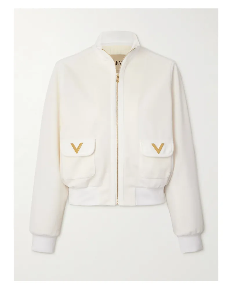 Valentino Garavani Jacke Aus Jersey Mit Verzierung - Weiß Weiß