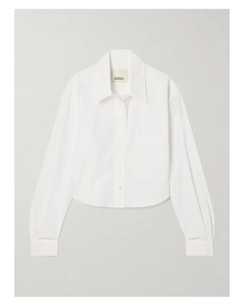 Isabel Marant Fleora Verkürztes Hemd Aus Baumwollpopeline - Weiß Weiß