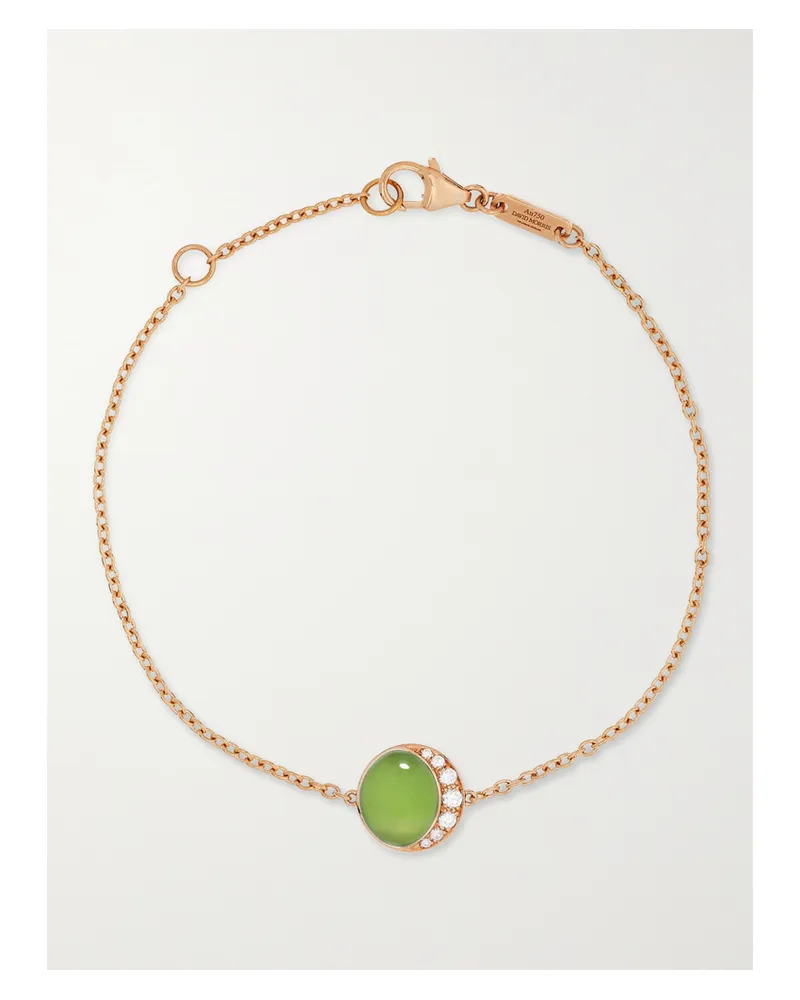 David Morris Fortuna 18-karat Rose Gold, Chrysoprase And Diamond Bracelet - Green Green