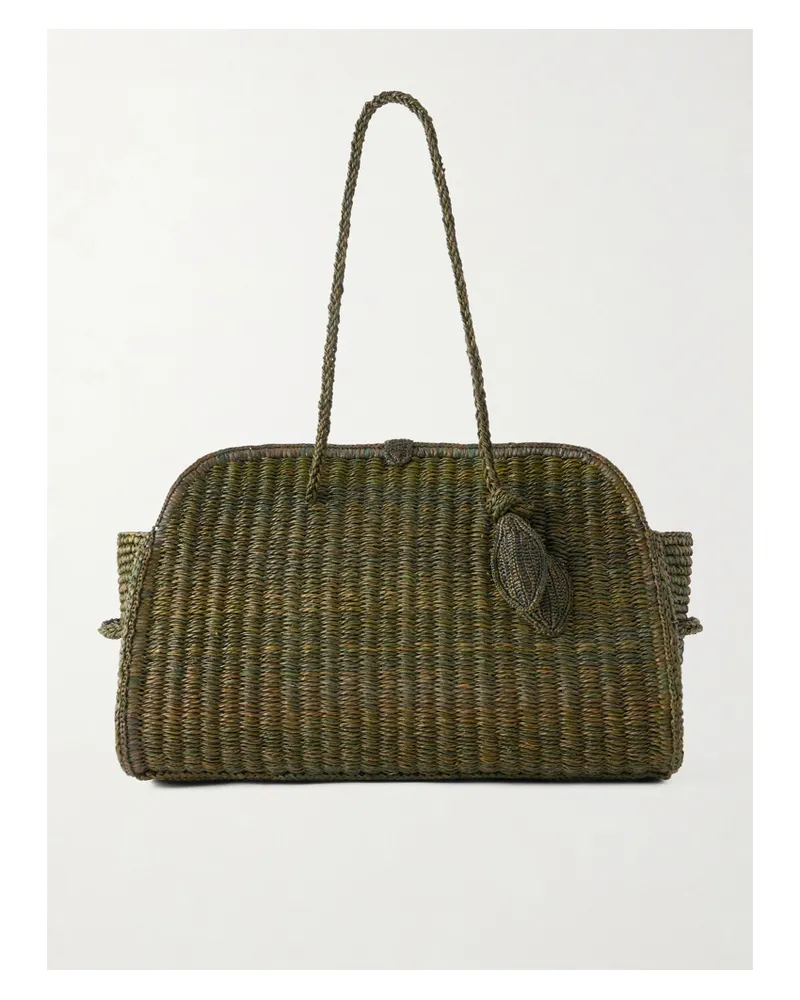 Jacquemus The Turismo Raffia Shoulder Bag - Green Green
