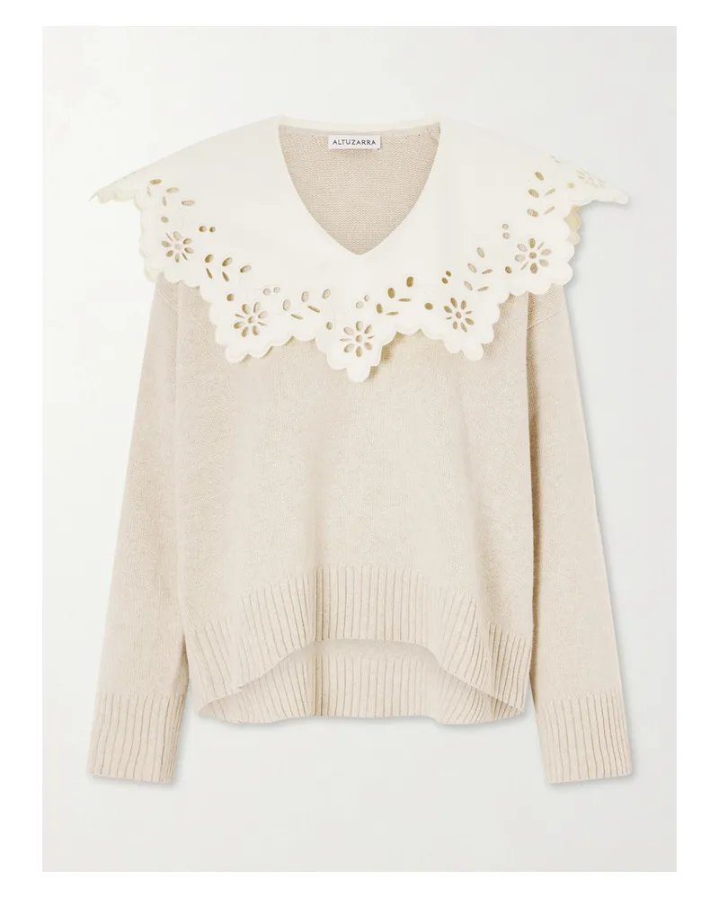 Altuzarra Toro Pullover Aus Wolle Mit Kragen Mit Lochstickerei - Neutral Neutral