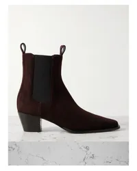 Totême The City Chelsea Boots aus Veloursleder Braun