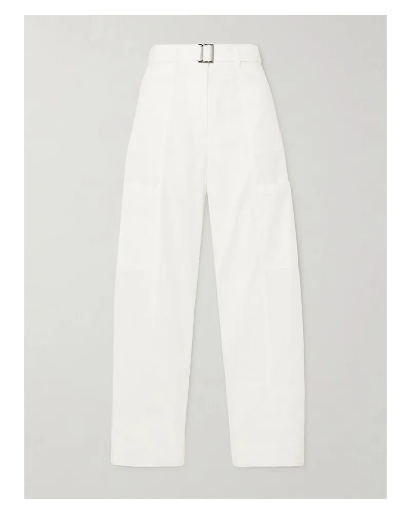 St. Agni Utility Hose Mit Weitem Bein Aus Einer Baumwollmischung Mit Gürtel - Wollweiß Wollweiß