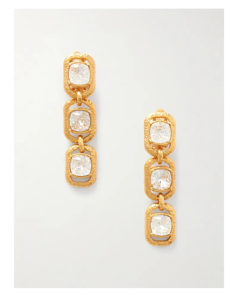 Oscar de la Renta Goldfarbene Ohrclips Mit Kristallen Gold