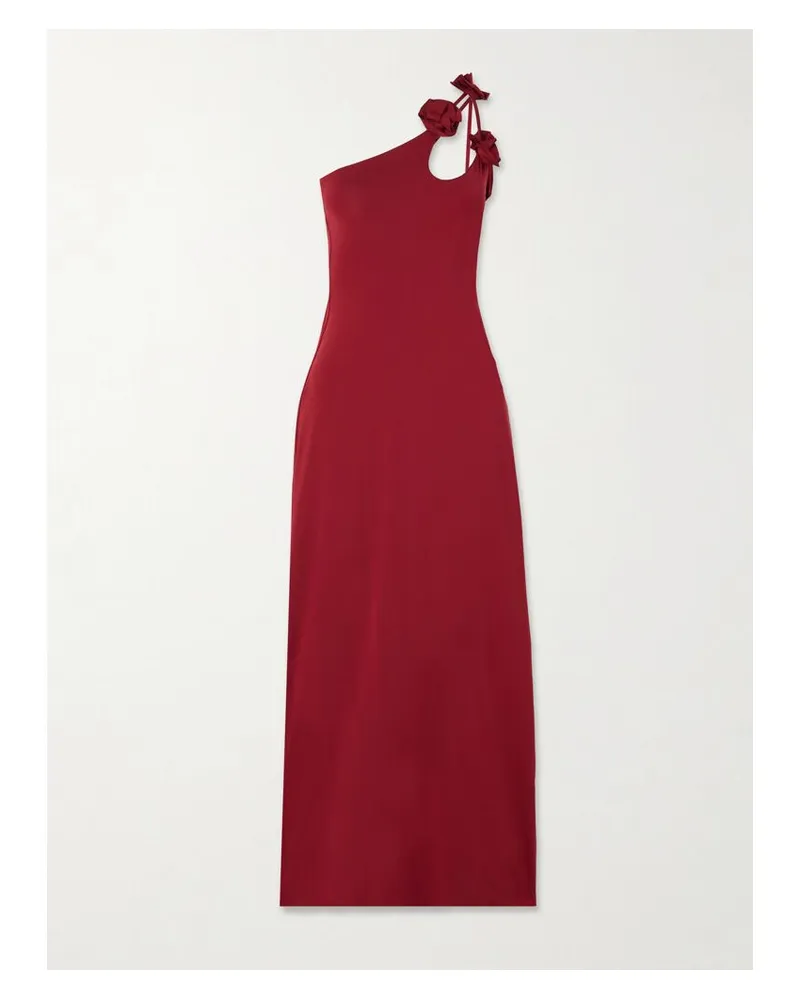 Maygel Coronel Celosía Asymmetrisches Midikleid Aus Stretch-jersey Mit Applikationen - Rot Rot