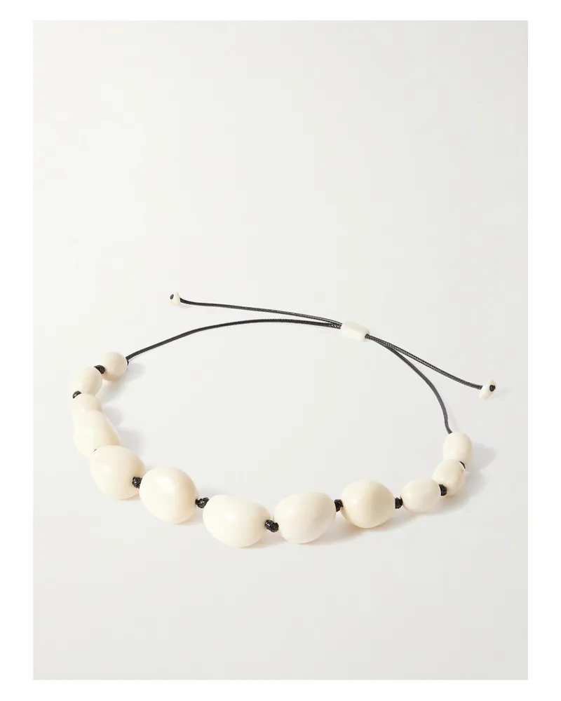 Hunting Season The Statement Tagua And Leather Necklace - Ivory Ivory