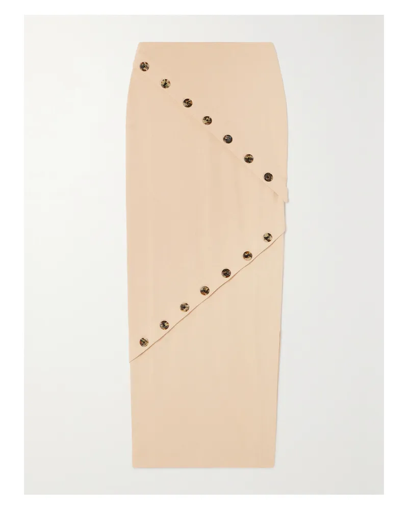 A.W.A.K.E. Maxirock Aus Biobaumwoll-jersey Mit Zierknöpfen - Orange Orange