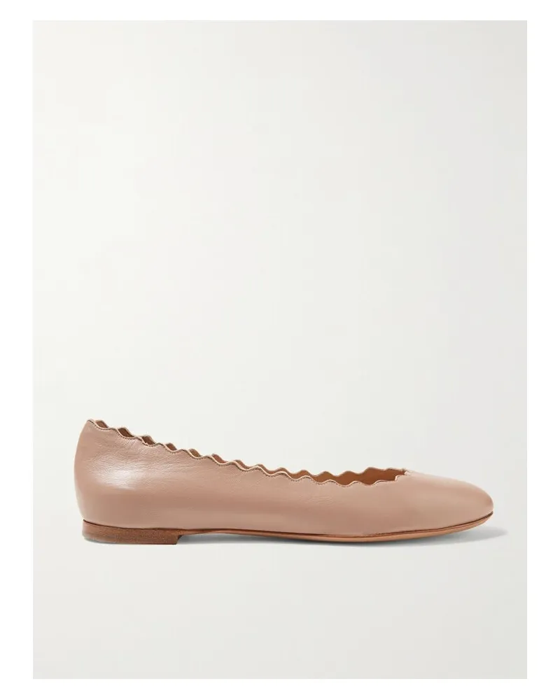 Chloé Lauren Ballerinas Aus Leder Mit Wellenkante - Pink Pink