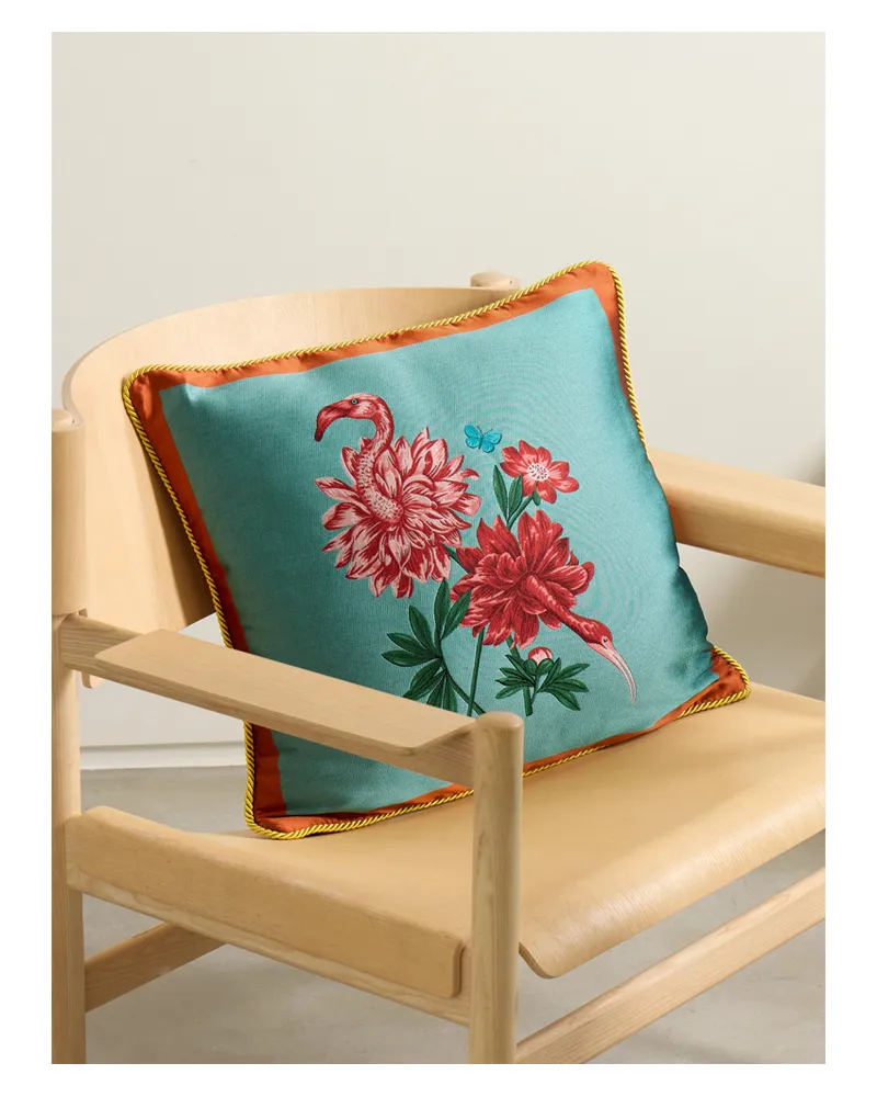 La DoubleJ Beto Val Kissen Aus Glänzendem Jacquard - Blau Blau