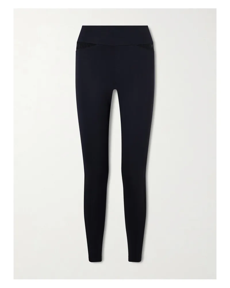Eres Comaneci Leggings Aus Stretch-jersey Mit Mesh-einsätzen - Schwarz Schwarz