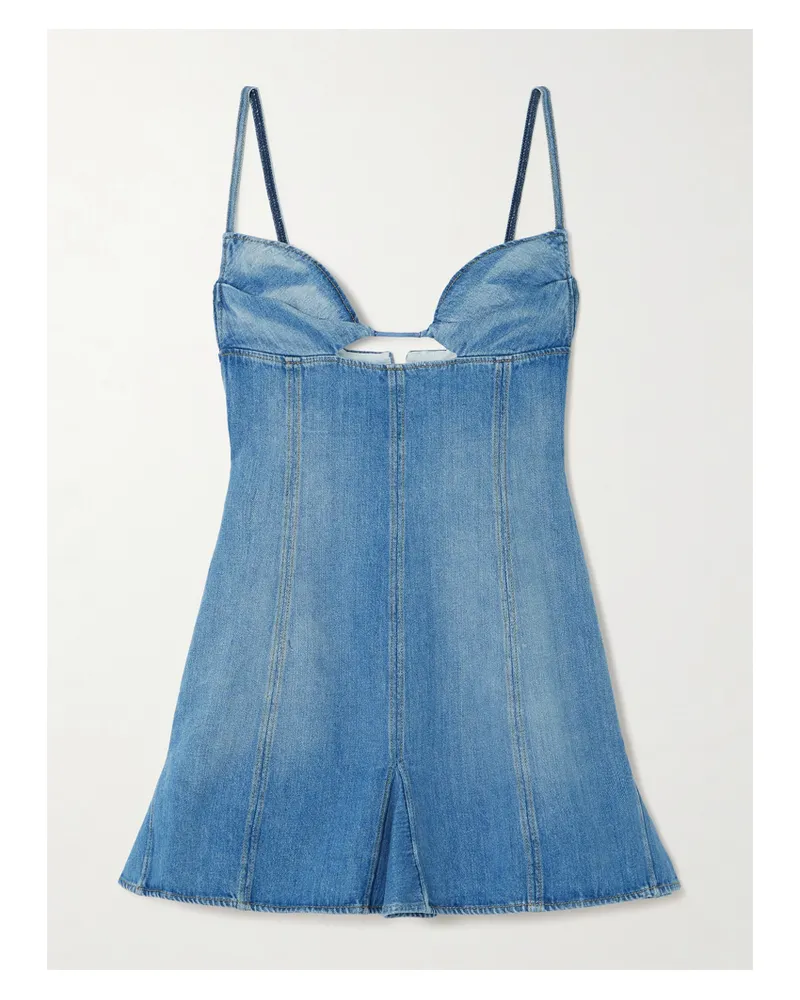Nensi Dojaka Minikleid Aus Denim Mit Cut-out - Blau Blau