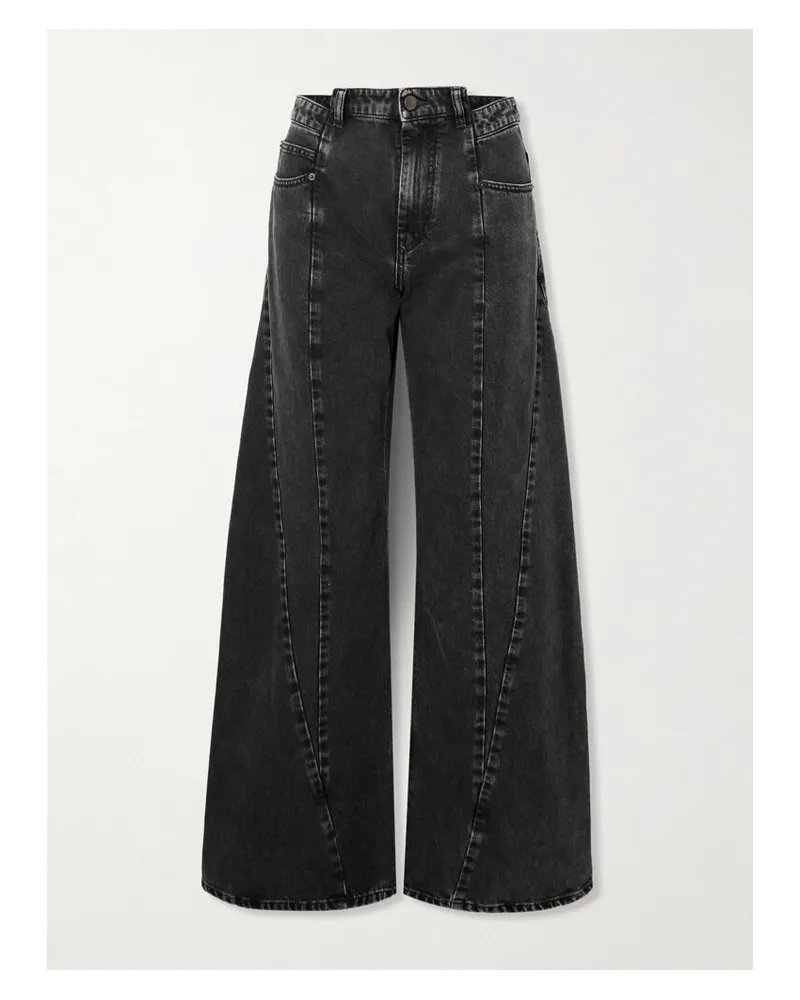 Maison Margiela Hoch Sitzende Jeans Mit Weitem Bein - Schwarz Schwarz