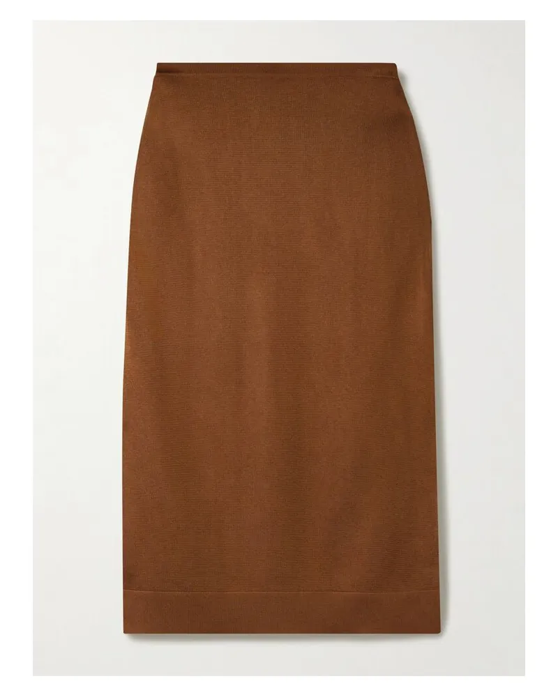 Saint Laurent Midirock Aus Glänzendem Jersey - Braun Braun