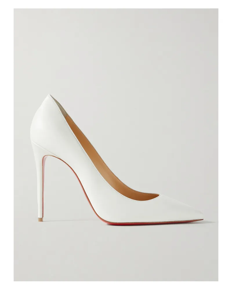 Christian Louboutin Kate 100 Leather Pumps - White White