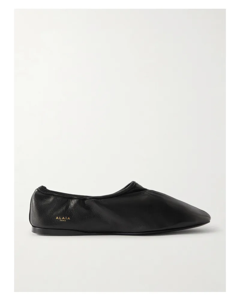 Alaïa Leather Ballet Flats - Black Black