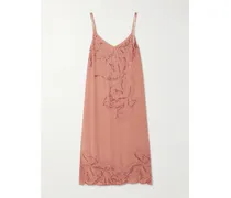 Seidenkleid Mit Zierperlen - Pink