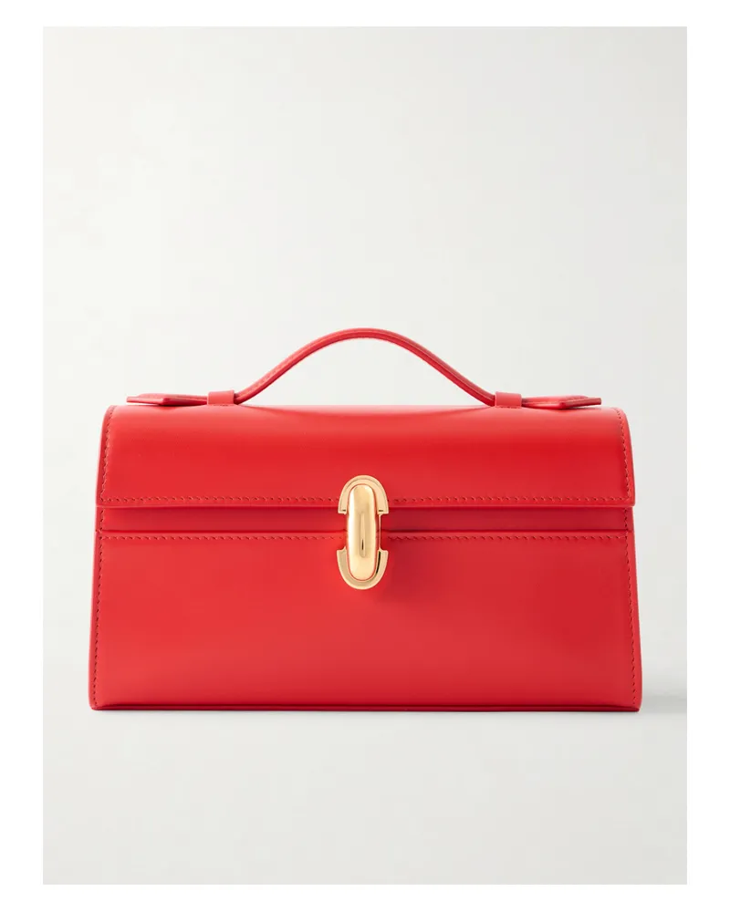 SAVETTE Symmetry Pochette Leather Tote - Red Red