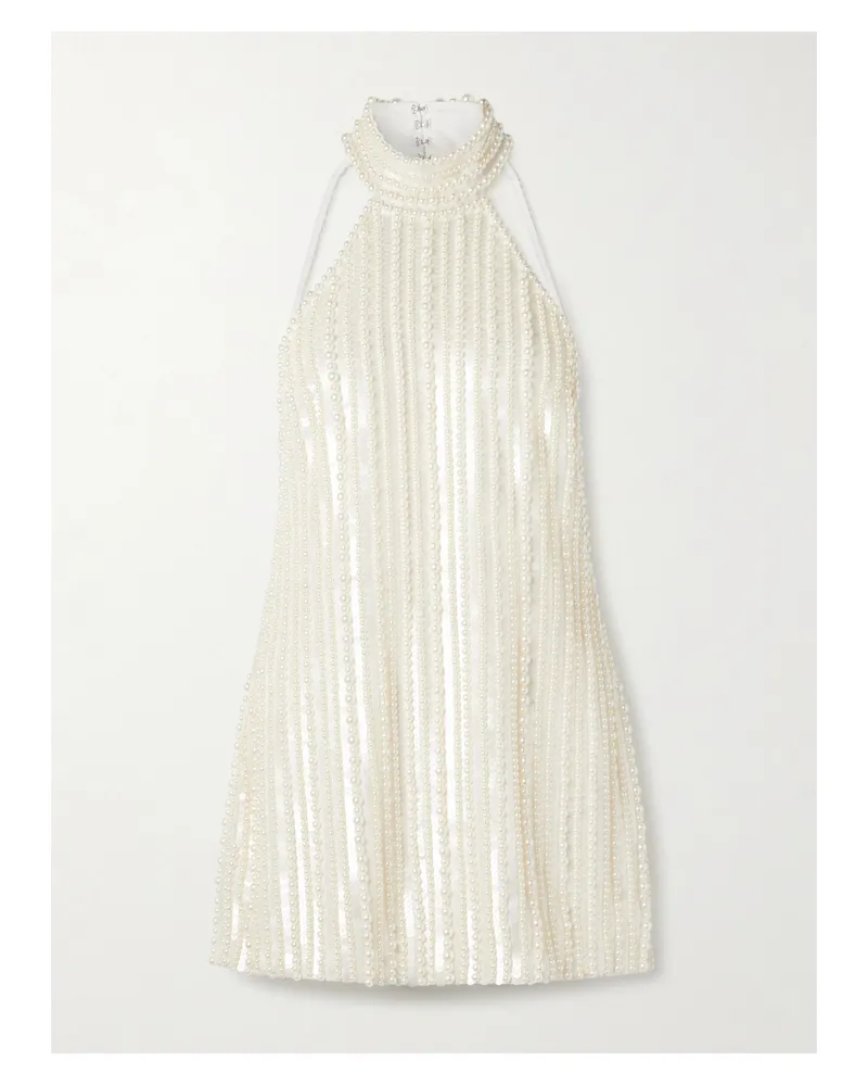 Retrofête Yaeko Neckholder-minikleid Aus Crêpe Mit Verzierungen - Weiß Weiß