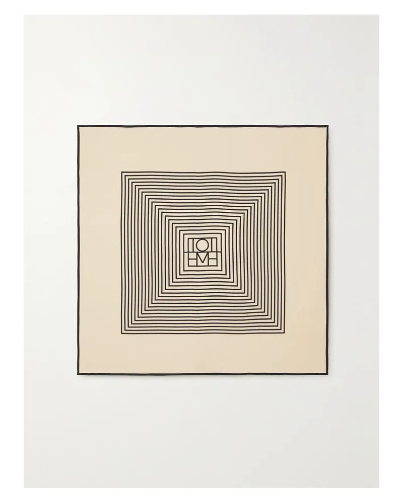 Totême Gestreiftes Tuch Aus Crêpe De Chine Aus Seide In Streifen - Creme Creme