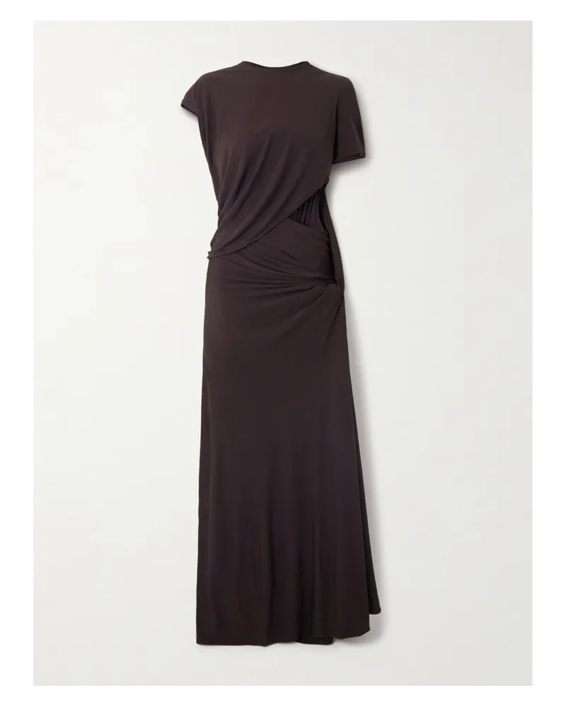 Christopher Esber Twisted Lever Maxikleid Aus Jersey Mit Cut-outs Und Raffungen - Metallic Metallic