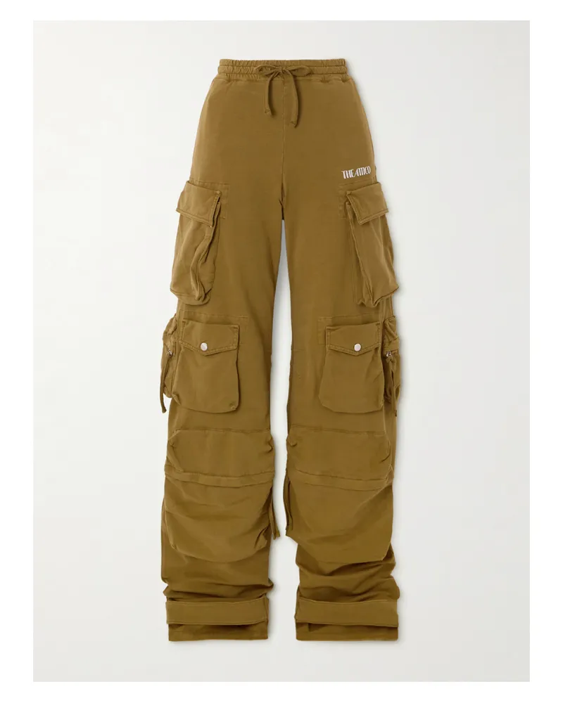 ATTICO Cargohose Mit Weitem Bein Aus Stretch-baumwoll-jersey Mit Verzierung - Grün Grün