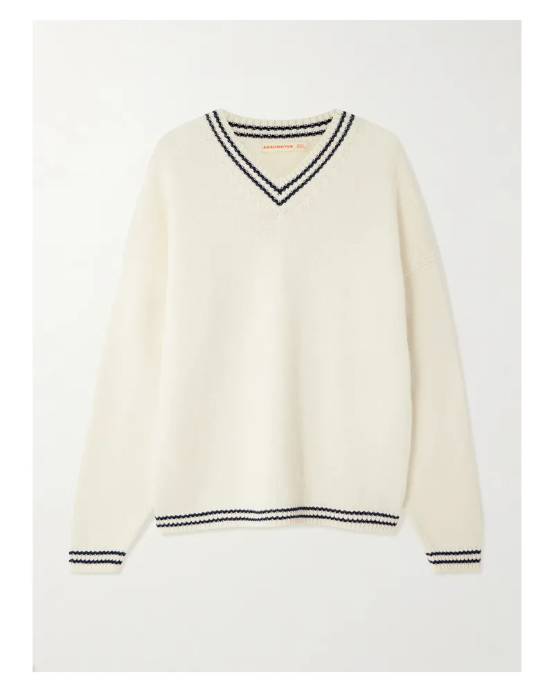 &Daughter Balla Slouch Pullover Aus Wolle Mit Streifen - Creme Creme