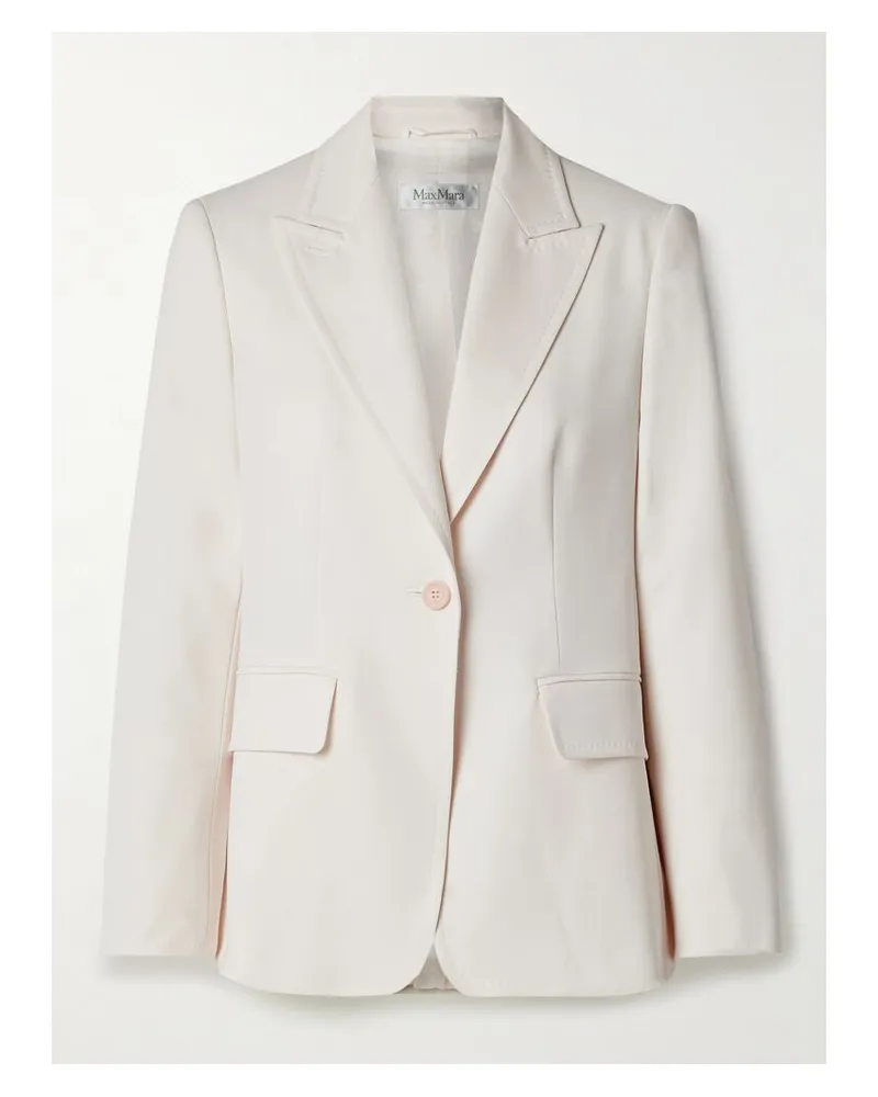 Max Mara Palchi Blazer Aus Woll-twill - Weiß Weiß