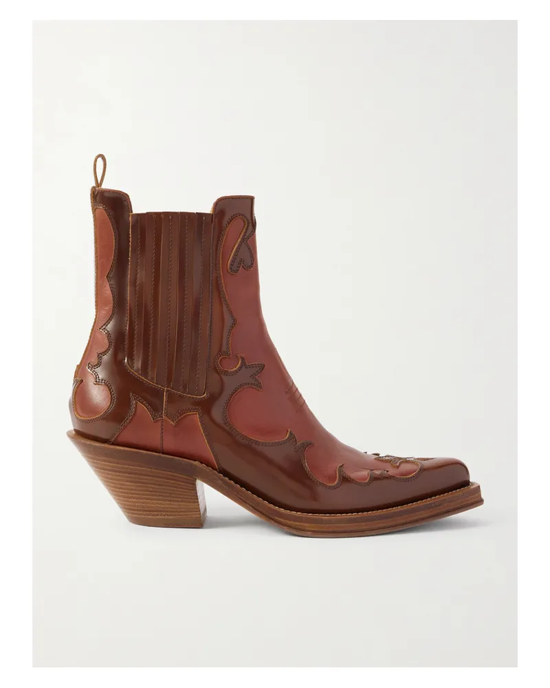 Gabriela Hearst Cassidy Ankle Boots Aus Zweifarbigem Leder - Braun Braun