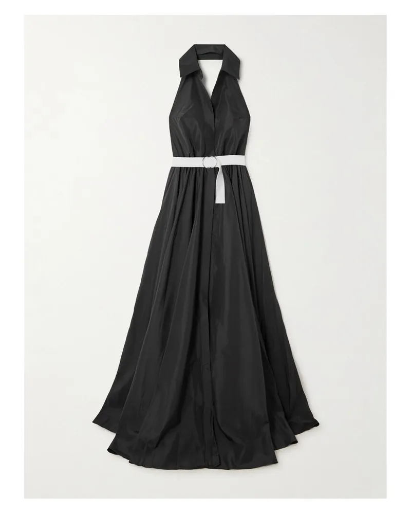 Norma Kamali Neckholder-robe Aus Habutai-seide Mit Gürtel - Schwarz Schwarz